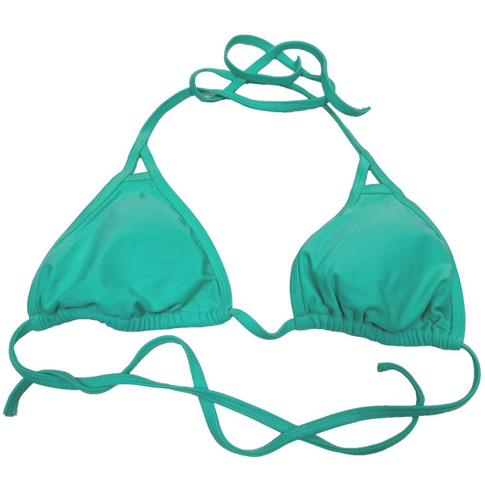 Eidon Light Green Triangle Bikini Top XL Strappy Halter‎ Removable Pads Swimwear